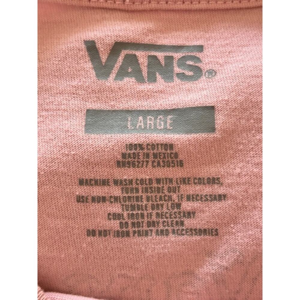 Vans Unisex Long Sleeve Graphic Tee Pink Butterfly Skull Roses Size Large - Picture 6 of 7